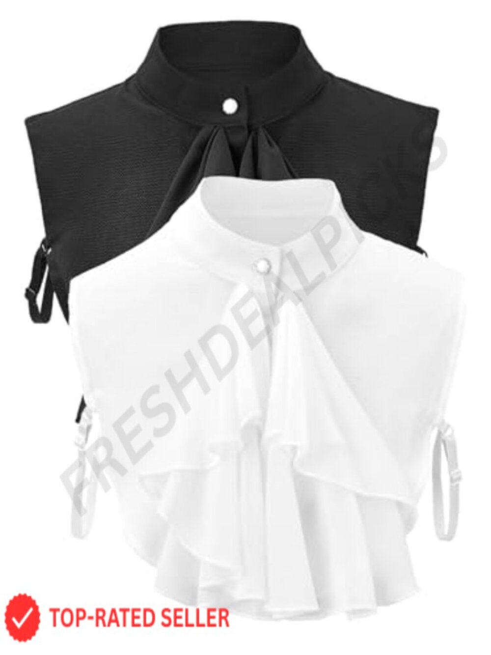 Women's Detachable Ruffle Shirt Collar Chiffon Victorian Blouse Neck Accessory